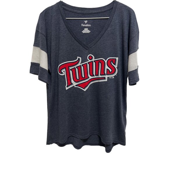 1025 MLB Minnesota Twins V-Neck Short Sleeve Tee - Picture 1 of 1